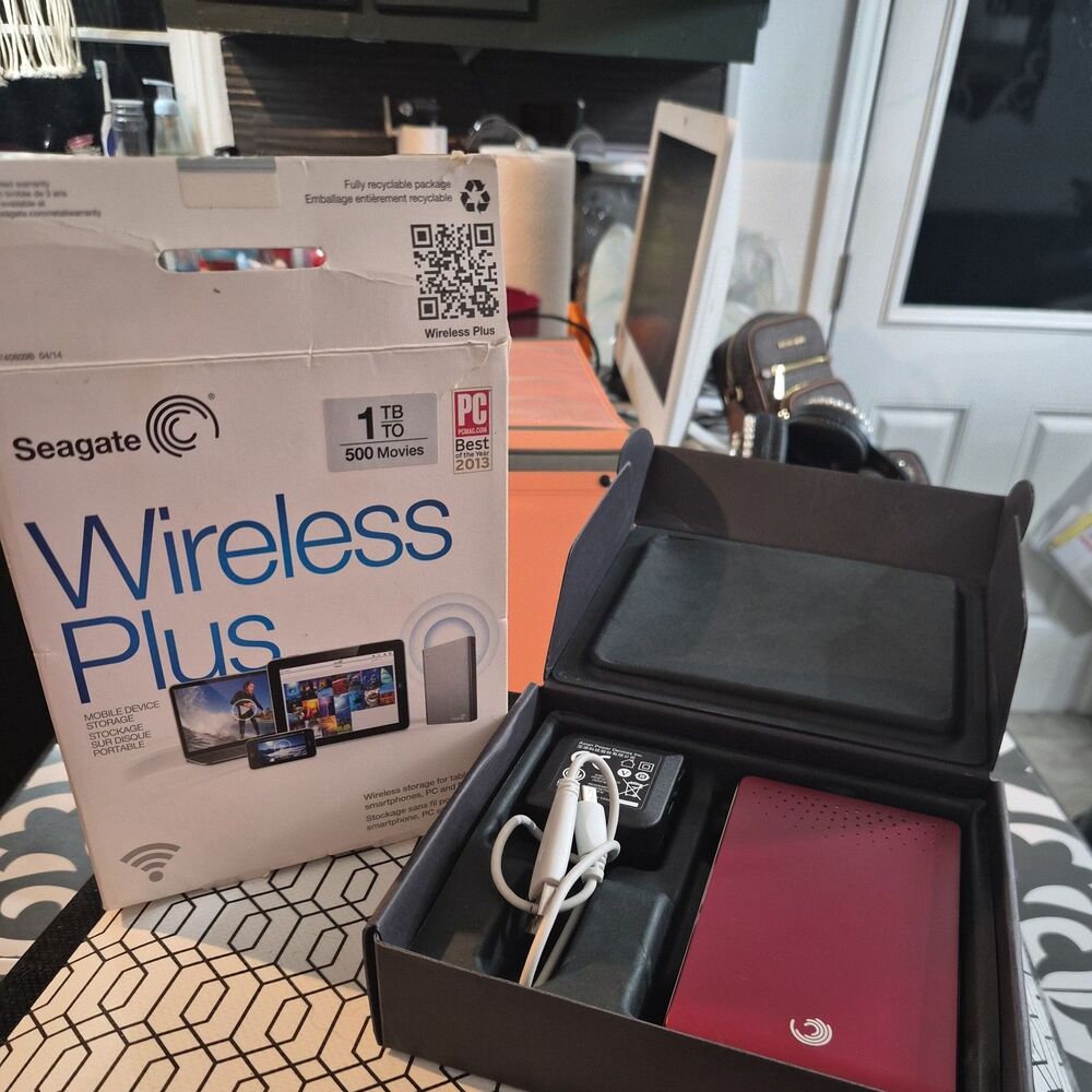 Seagate Wireless Plus 1TB Hard Drive PC Mac Wi-Fi Built-in 802.11